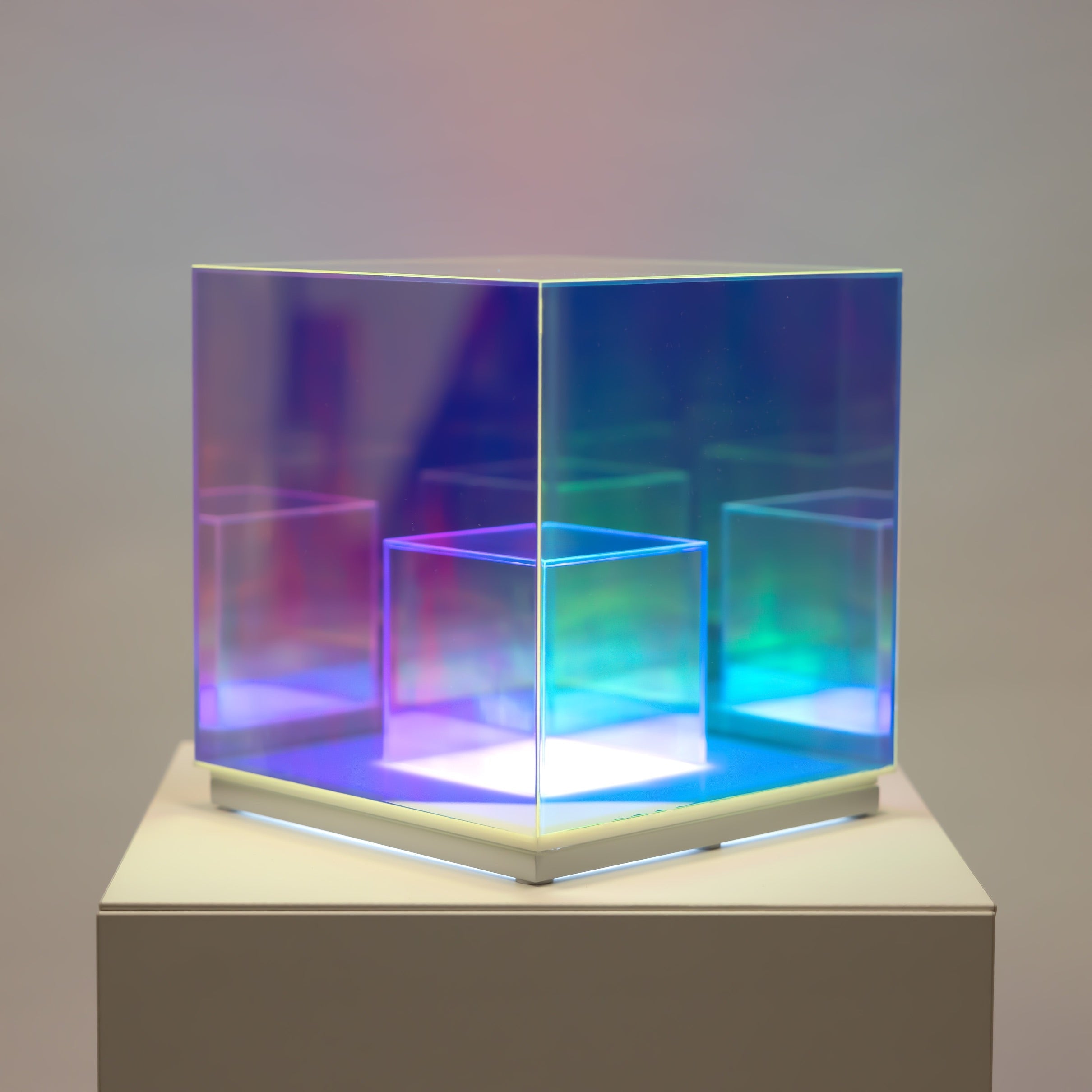 Prismatic Acrylic Cube Table Lamp with RGB