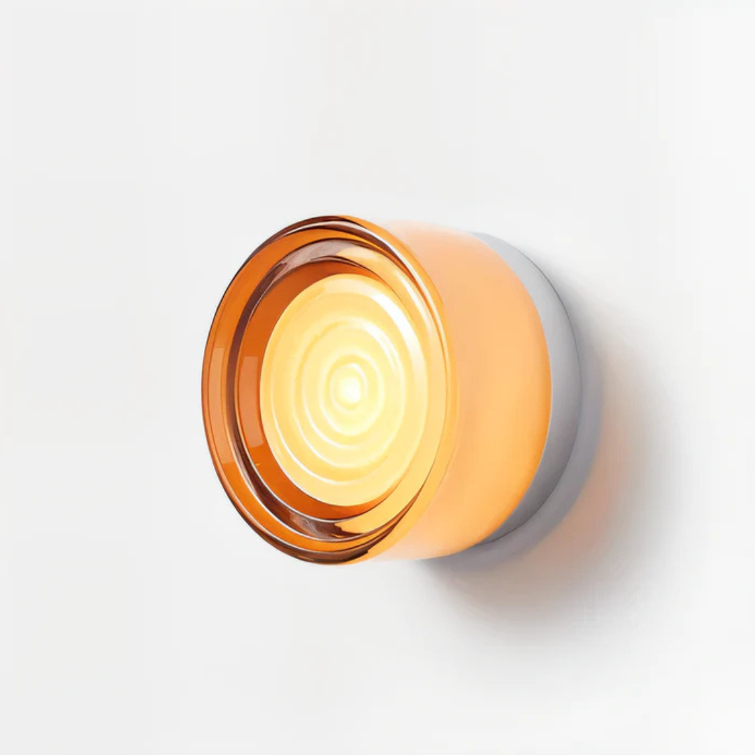 Modern Glass Wall Sconce with Rippled Shade