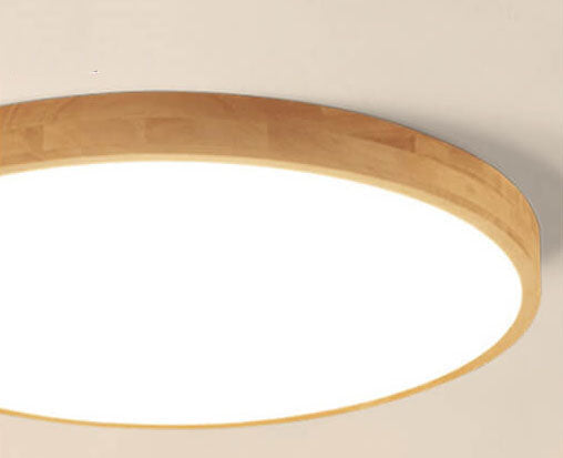Solid Wood LED Flush Mount with Slim Profile