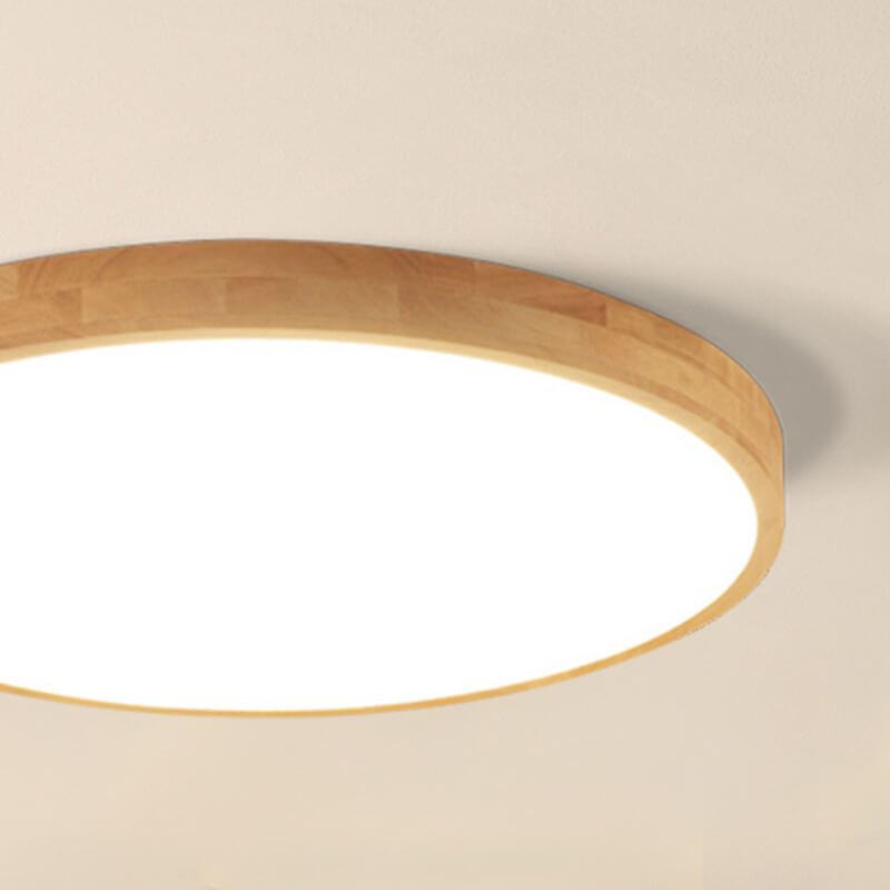 Solid Wood LED Flush Mount with Slim Profile