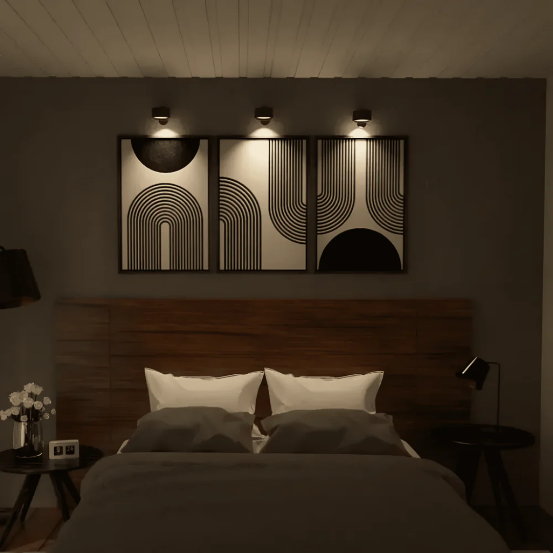 Modern Adjustable LED Wall Light with Wood