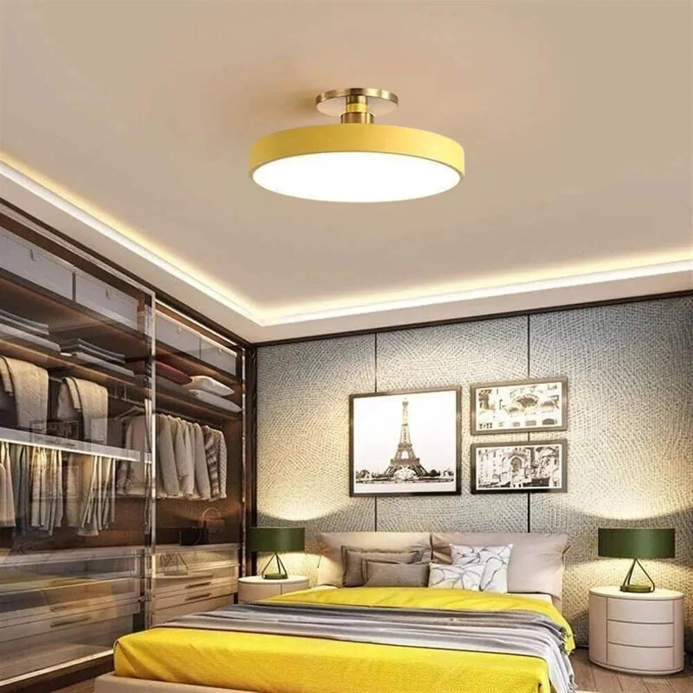 Modern Brass LED Ceiling Light with Acrylic
