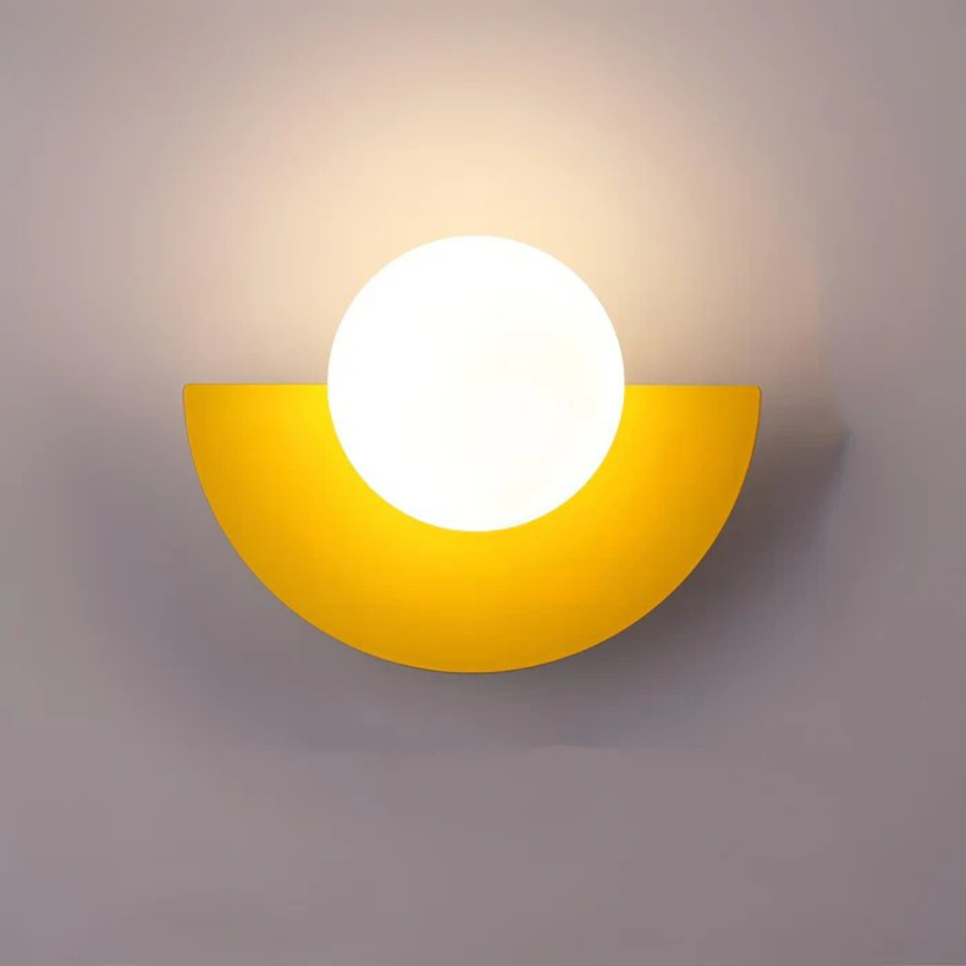 Modern Glass Globe Sconce with Half Moon Base