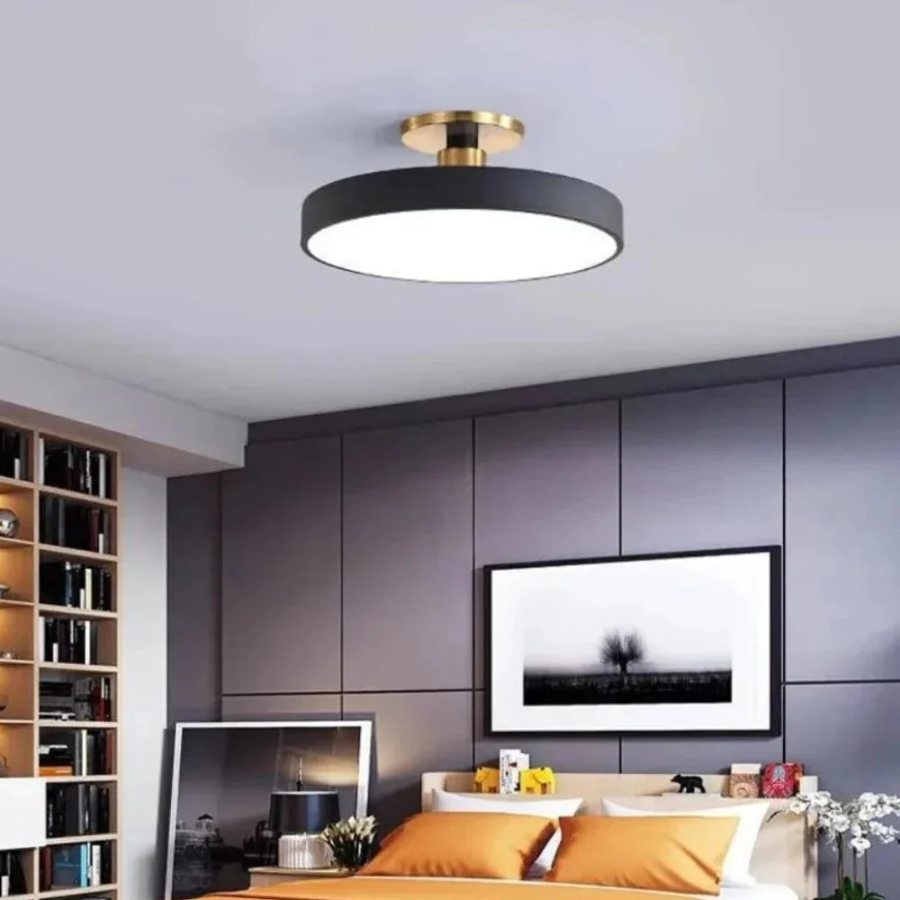 Modern Brass LED Ceiling Light with Acrylic