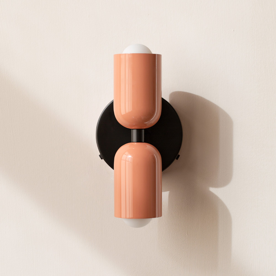Modern Iron Wall Sconce with Dual Cylinders