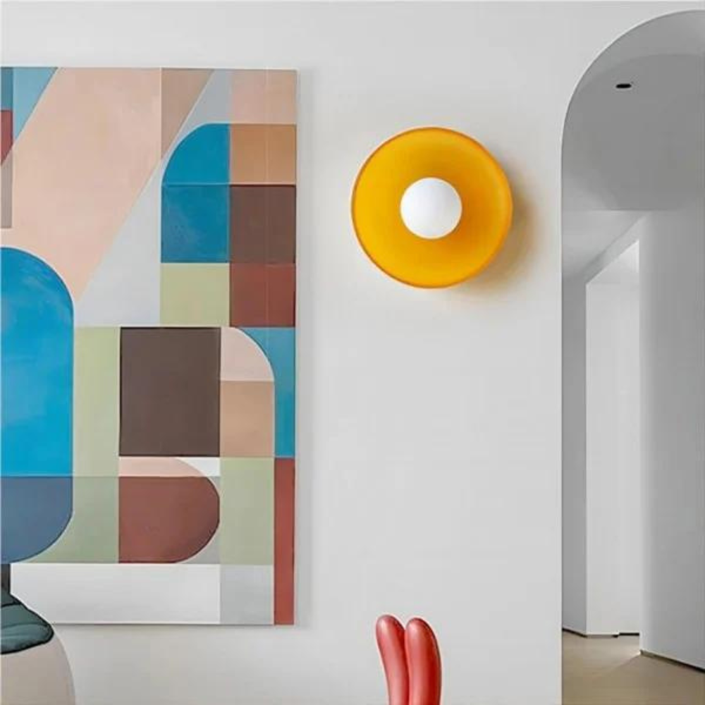 Nordic Glass Disc Wall Light with LED Glow