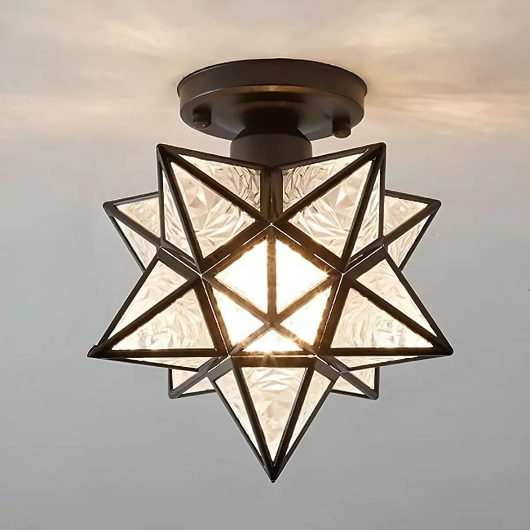 Modern Geometric Star Ceiling Light with LED