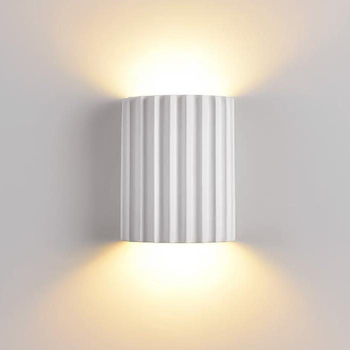 Nordic Resin Wall Sconce with Ribbed Shade