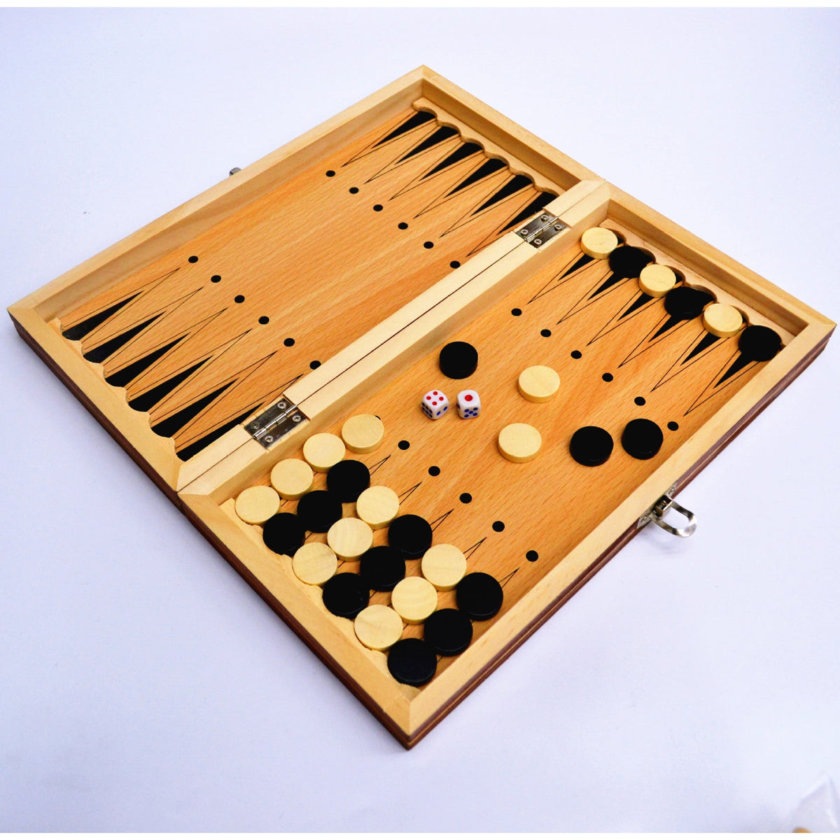 3 In 1 Chess Set Folding Magnetic Wooden Travel Game - Image 2