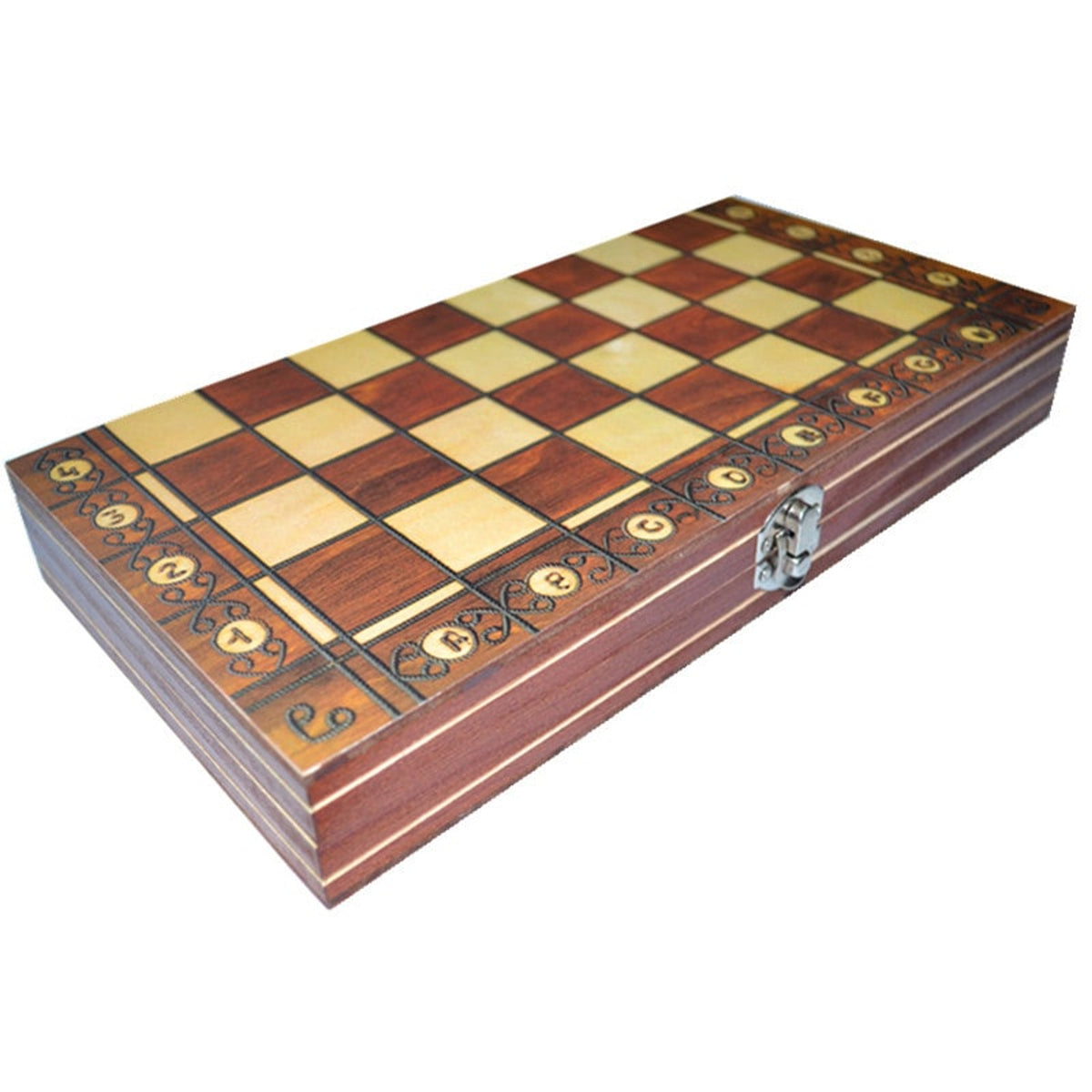 3 In 1 Chess Set Folding Magnetic Wooden Travel Game - Image 5