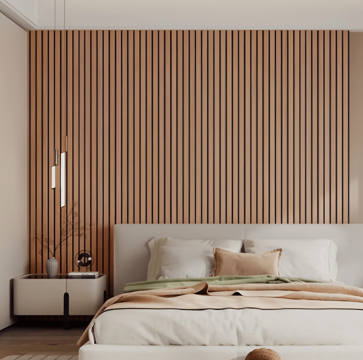 3D Wood-Effect Wall Panel with Peel-and-Stick