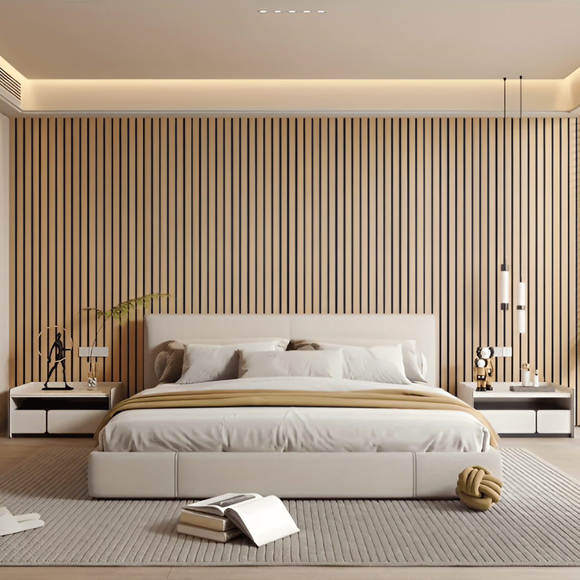 3D Wood-Effect Wall Panel with Peel-and-Stick