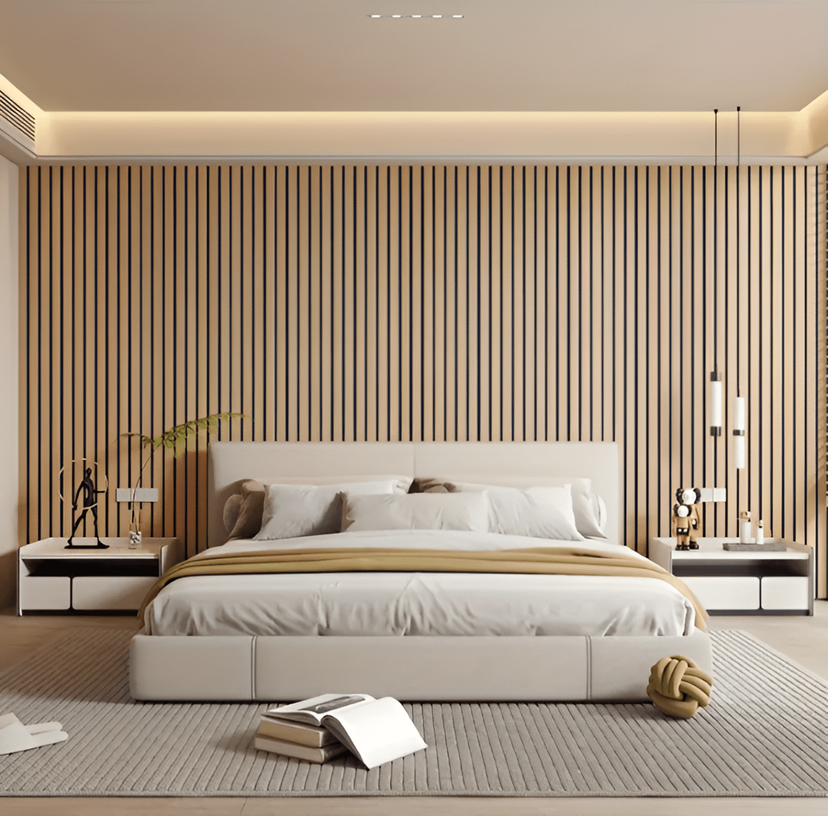 3D Wood-Effect Wall Panel with Peel-and-Stick