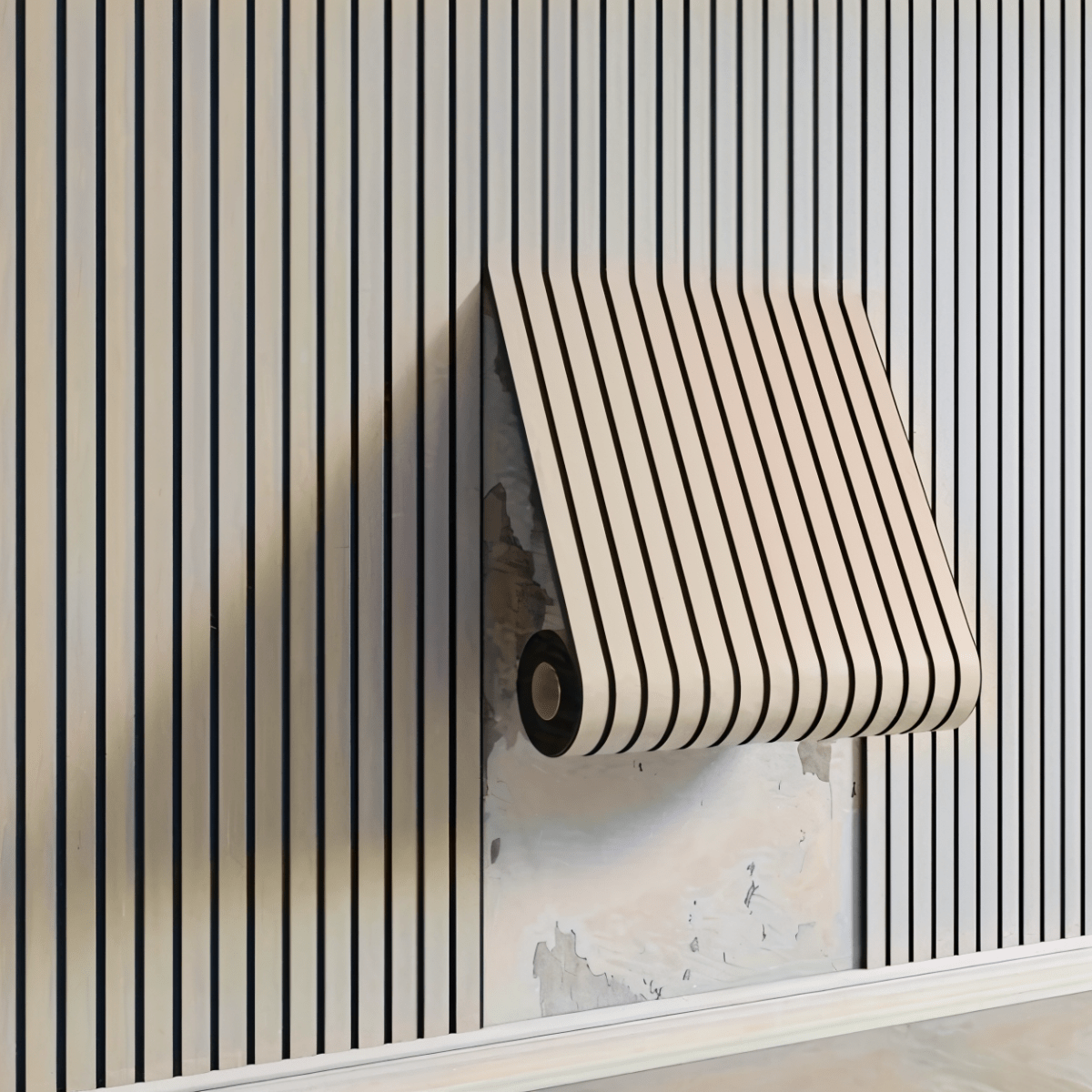3D Wood-Effect Wall Panel with Peel-and-Stick