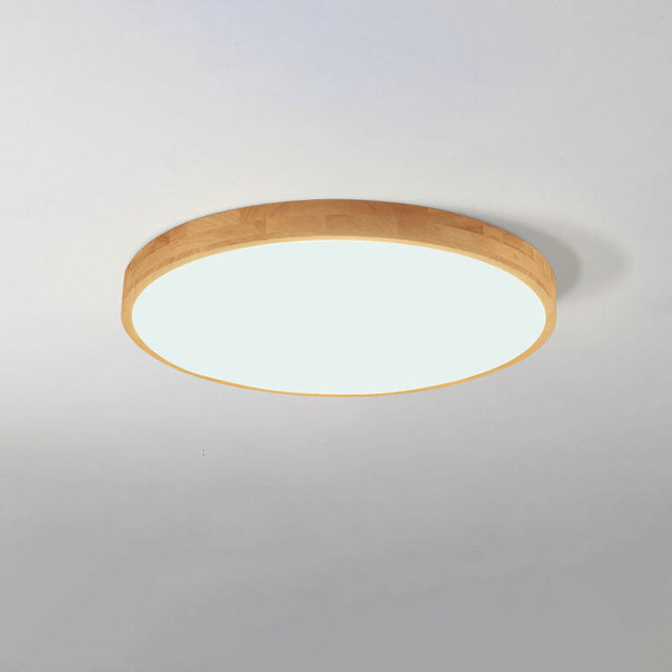 Solid Wood LED Flush Mount with Slim Profile