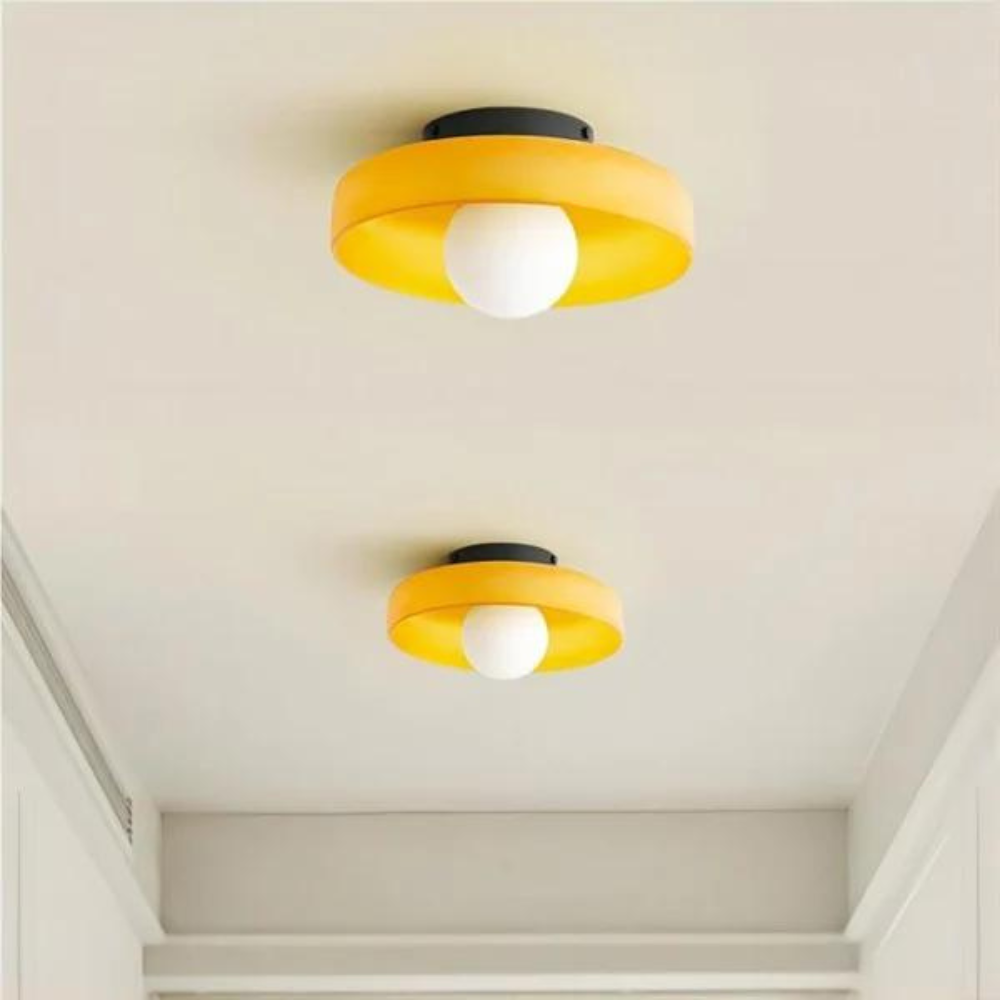Modern Glass Disc Light with Dual Mounting