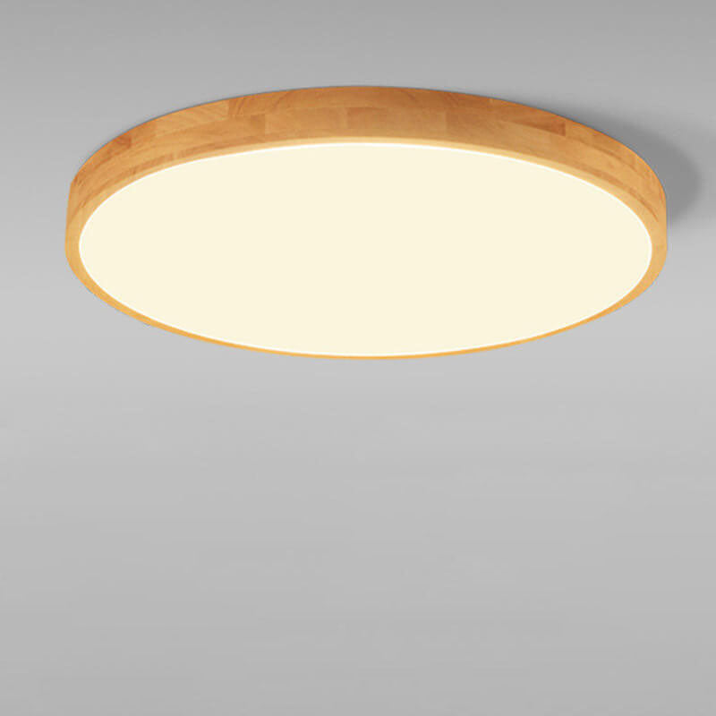Solid Wood LED Flush Mount with Slim Profile