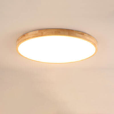 Solid Wood LED Flush Mount with Slim Profile