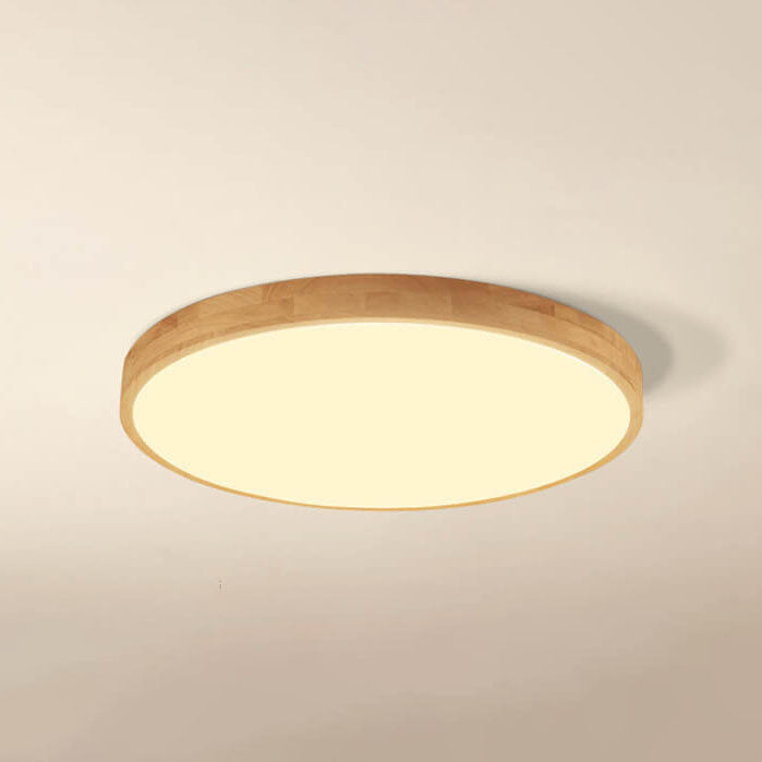 Solid Wood LED Flush Mount with Slim Profile