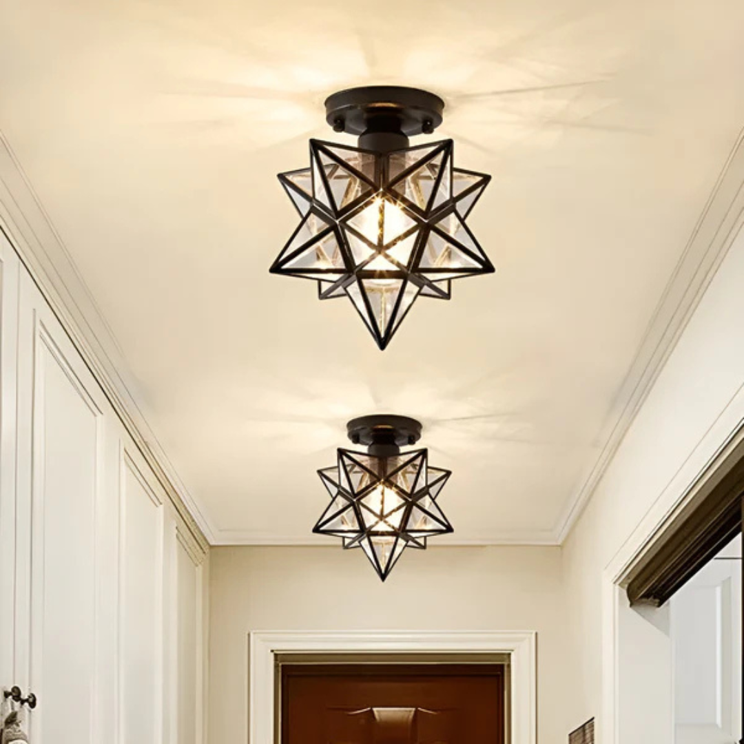 Modern Geometric Star Ceiling Light with LED