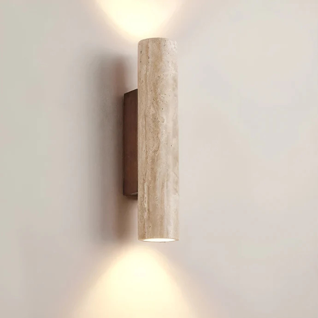 Travertine Wall Sconce with Up and Down Glow