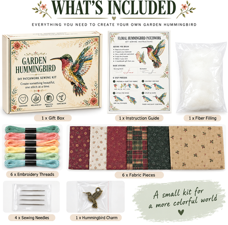 3D Fabric Bird Craft Kit With Felt Feathers For Diy Wall Art - Image 9