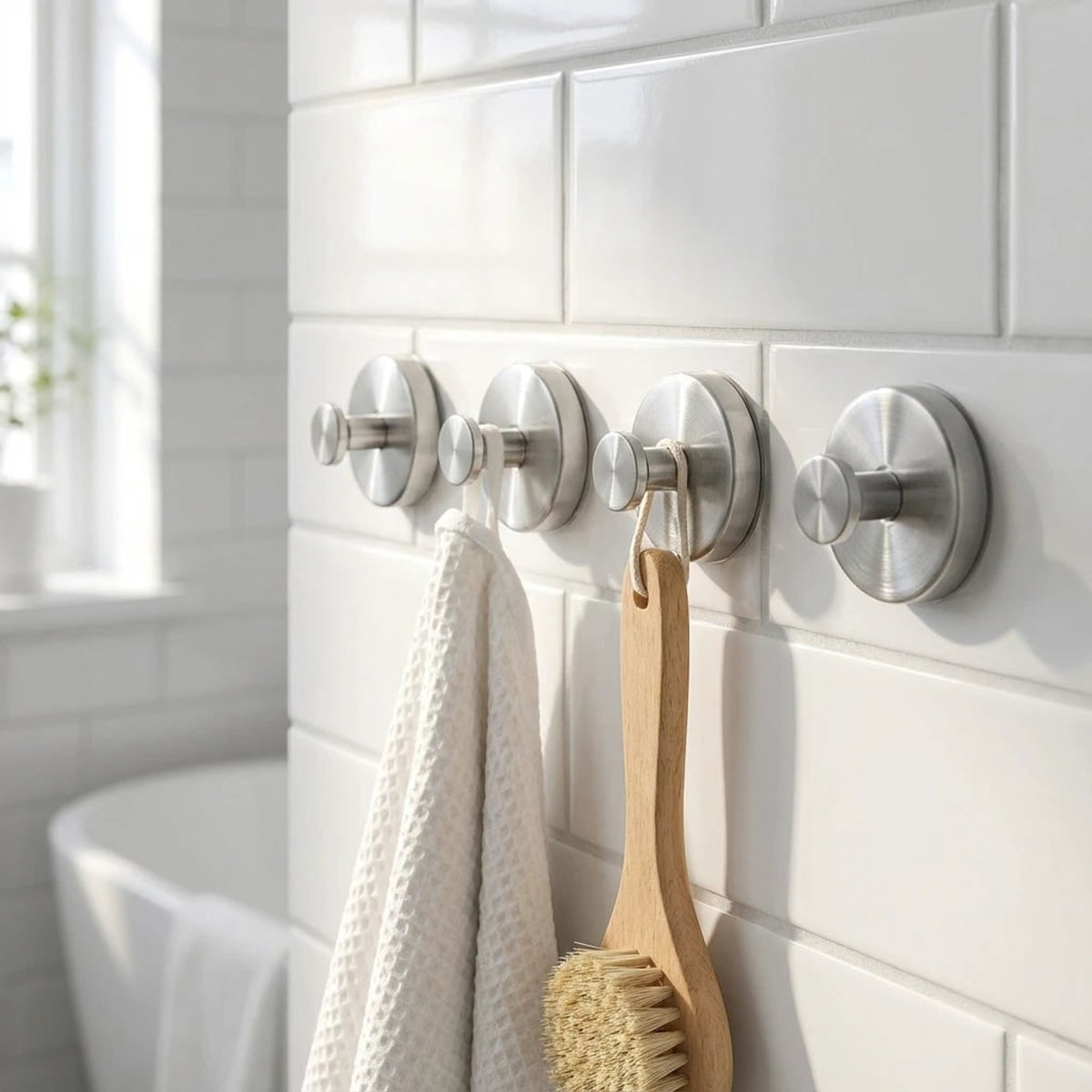 4 Pack Suction Hooks Stainless Steel No Drill Wall Hooks For Bathroom And Kitchen - Image 7