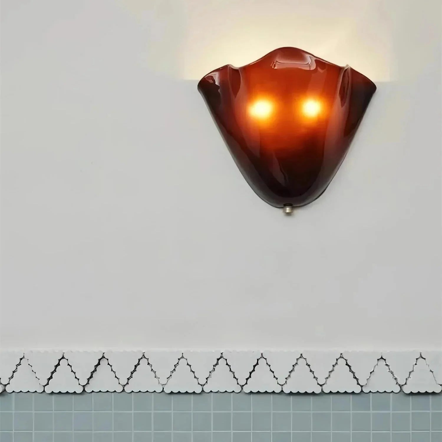 Retro Glass Shell Wall Sconce with LED Glow