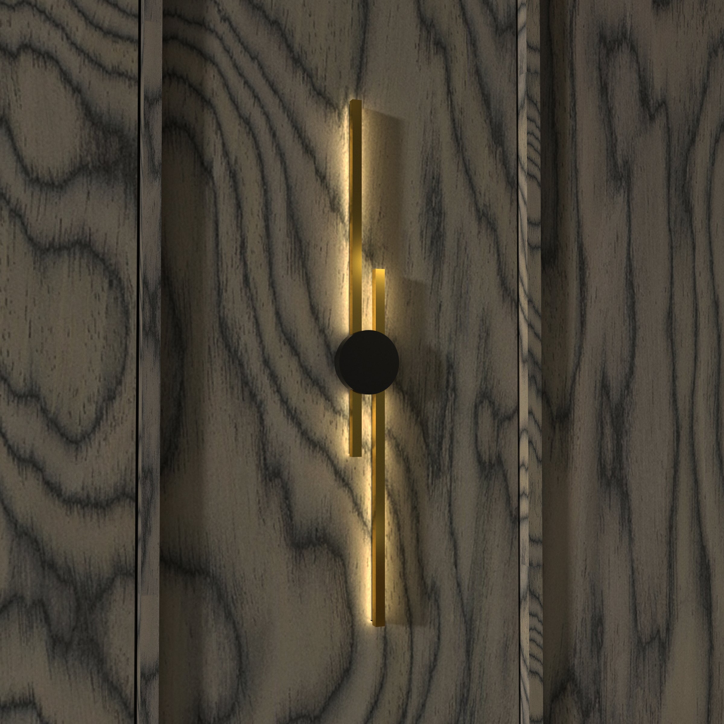 Brass Linear Wall Sconce with Dimmable Glow