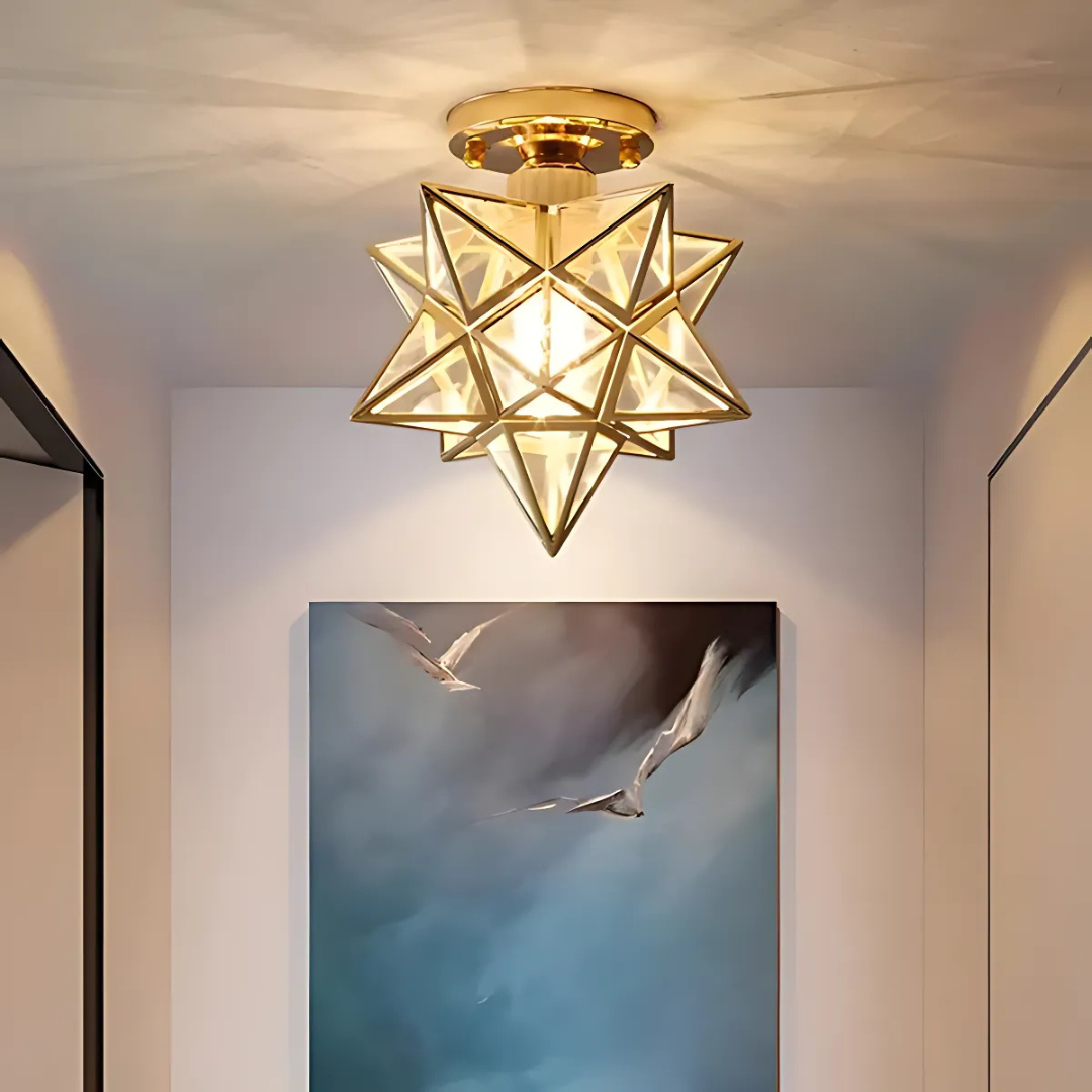 Modern Geometric Star Ceiling Light with LED