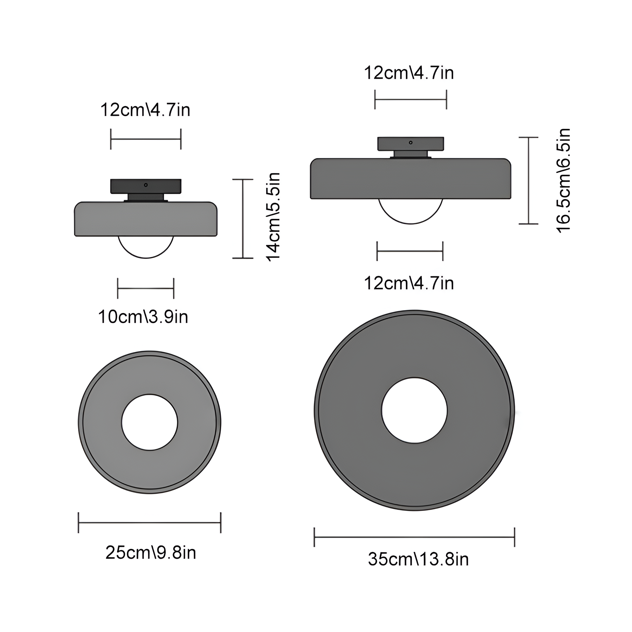 Modern Glass Disc Light with Dual Mounting