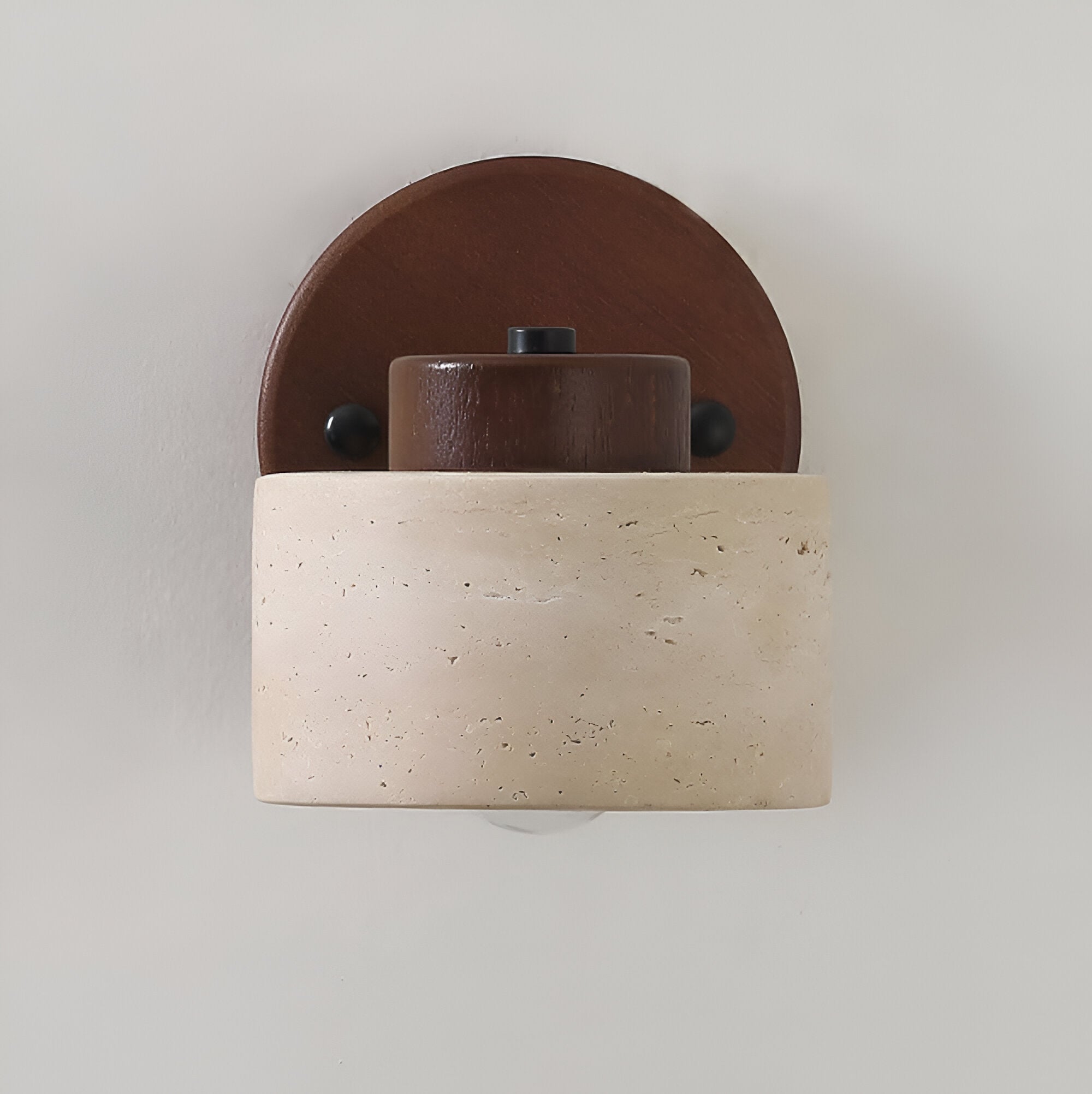 Travertine Wood Wall Sconce with Pivot Shade