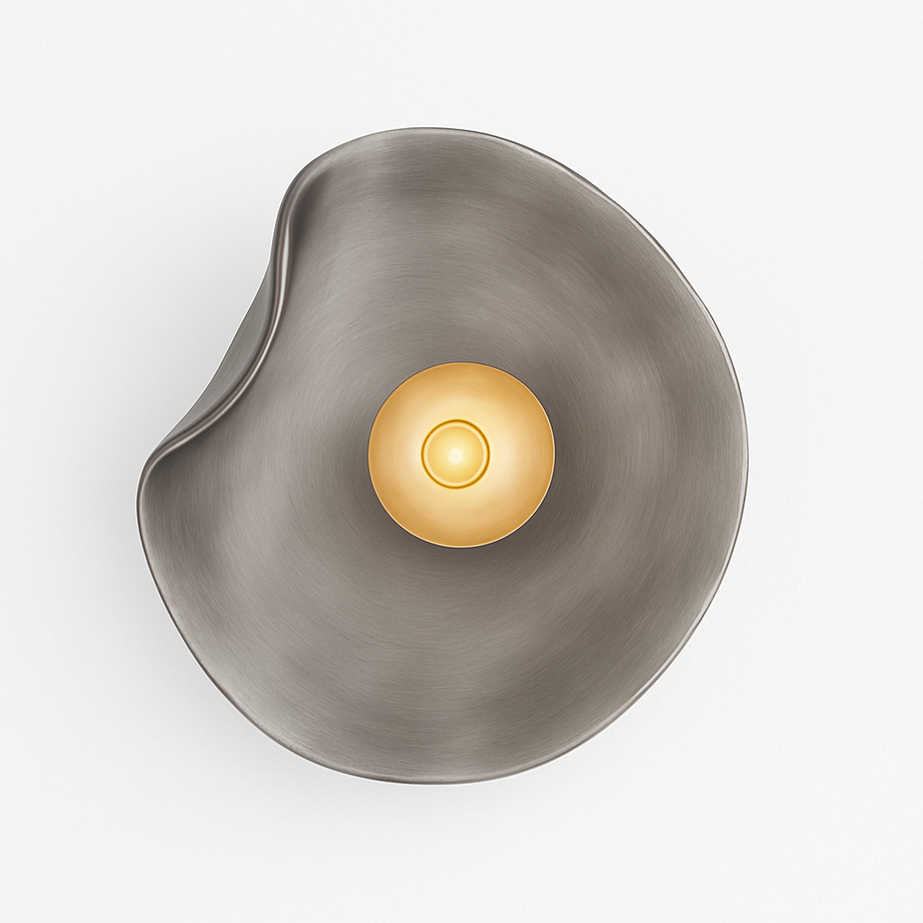 Japandi Glass Wall Sconce with Curved Shade