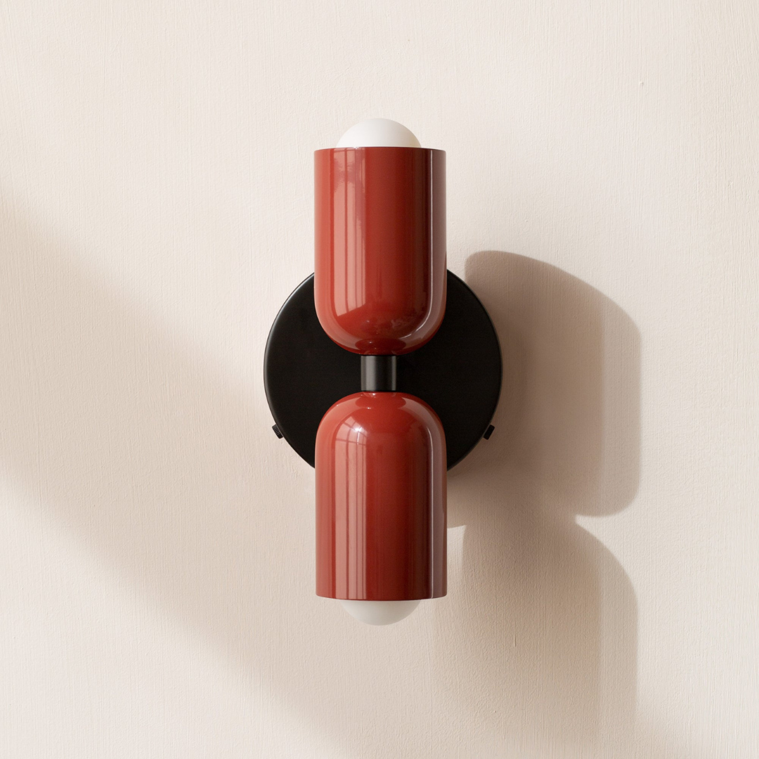 Modern Iron Wall Sconce with Dual Cylinders