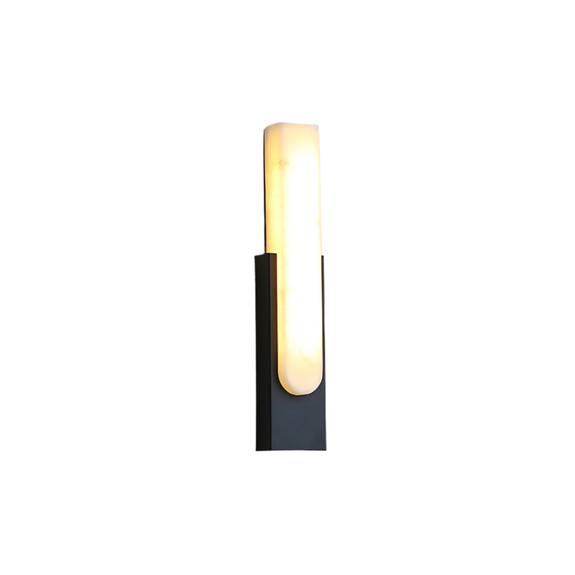 Modern Alabaster Wall Sconce with Brass Frame