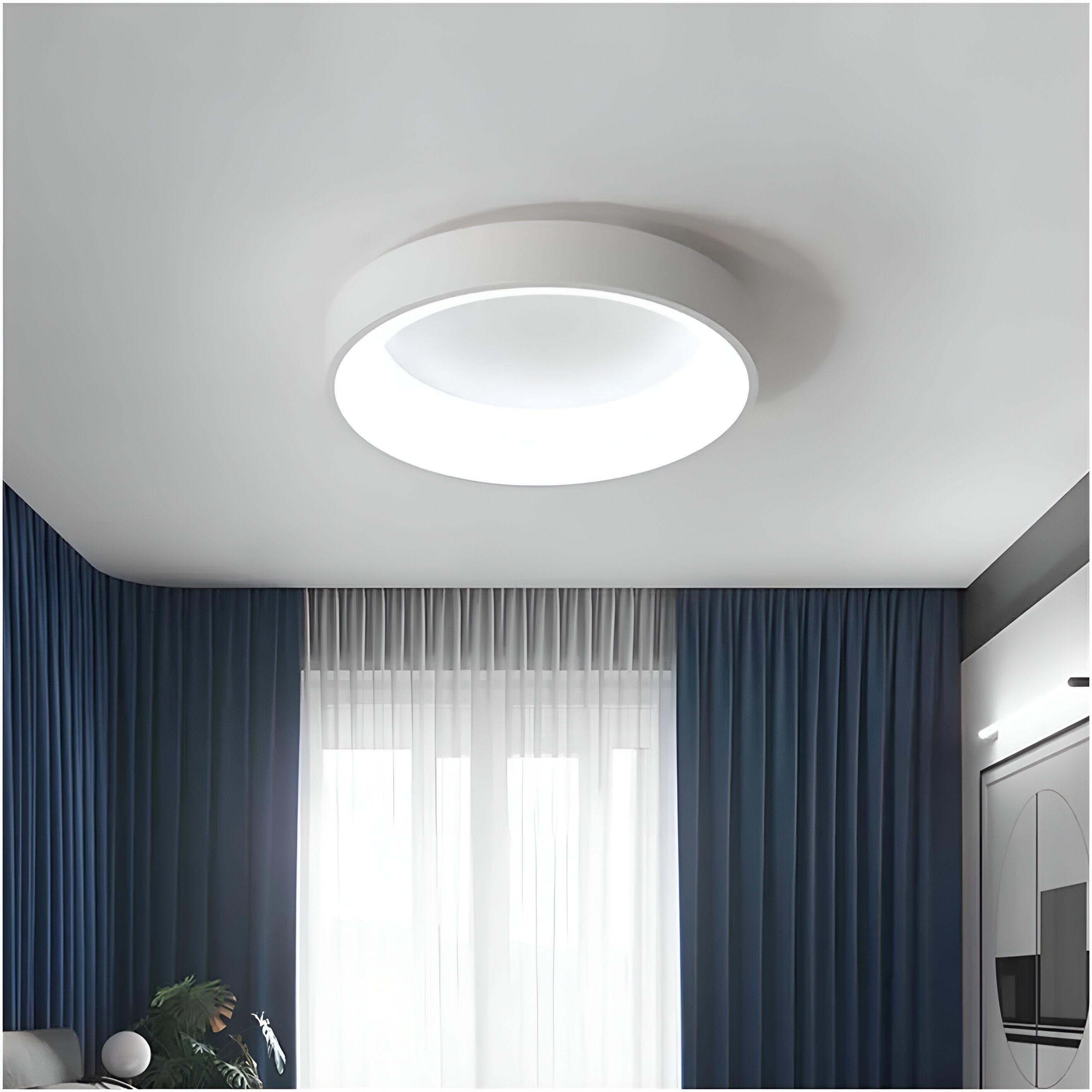 Nordic Round LED Ceiling Light with Soft Halo