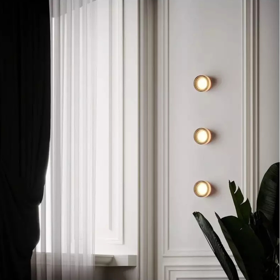 Modern Glass Wall Sconce with Rippled Shade