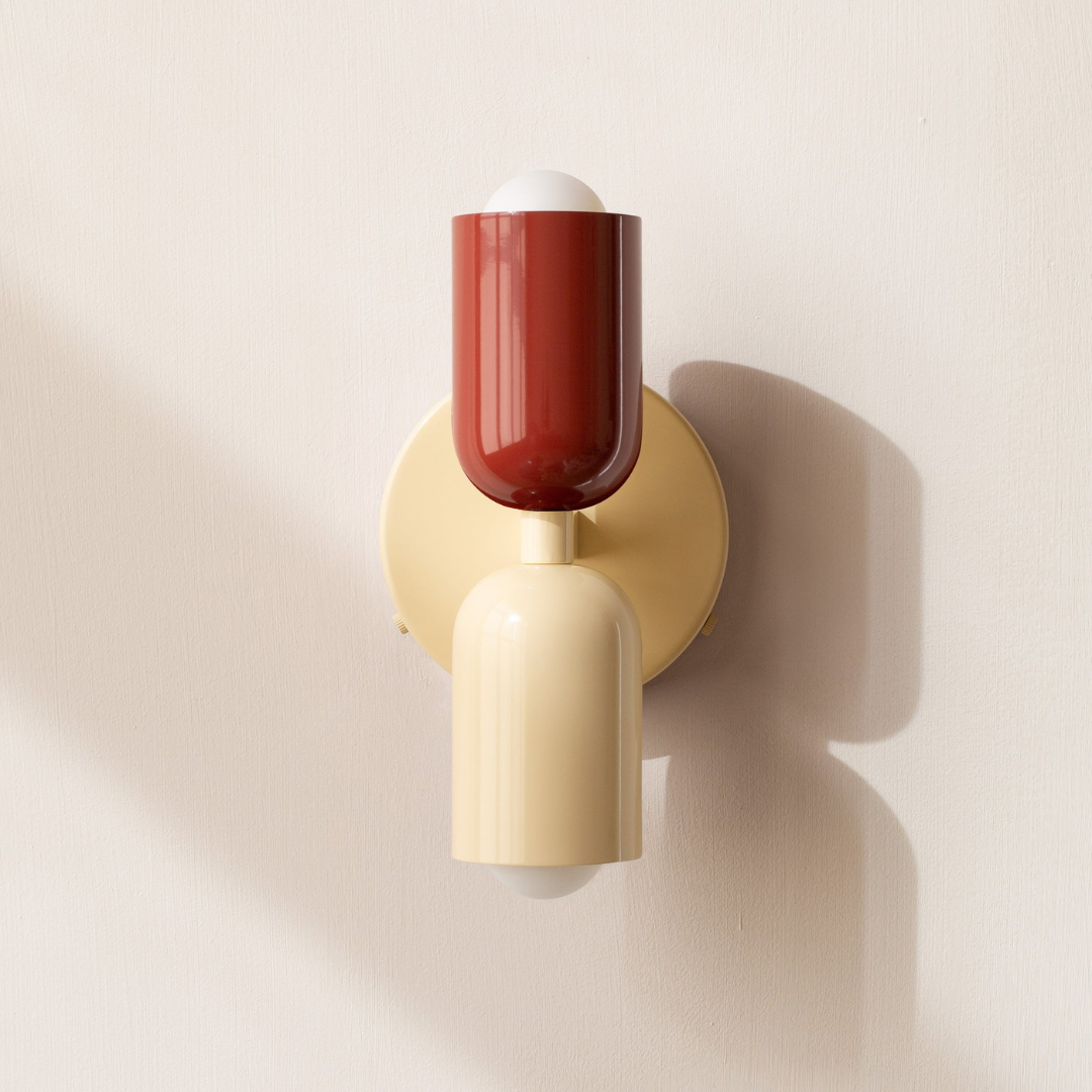 Modern Iron Wall Sconce with Dual Cylinders