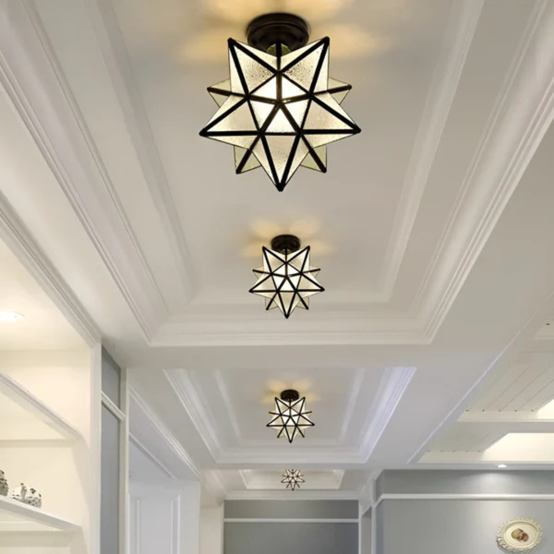 Modern Geometric Star Ceiling Light with LED