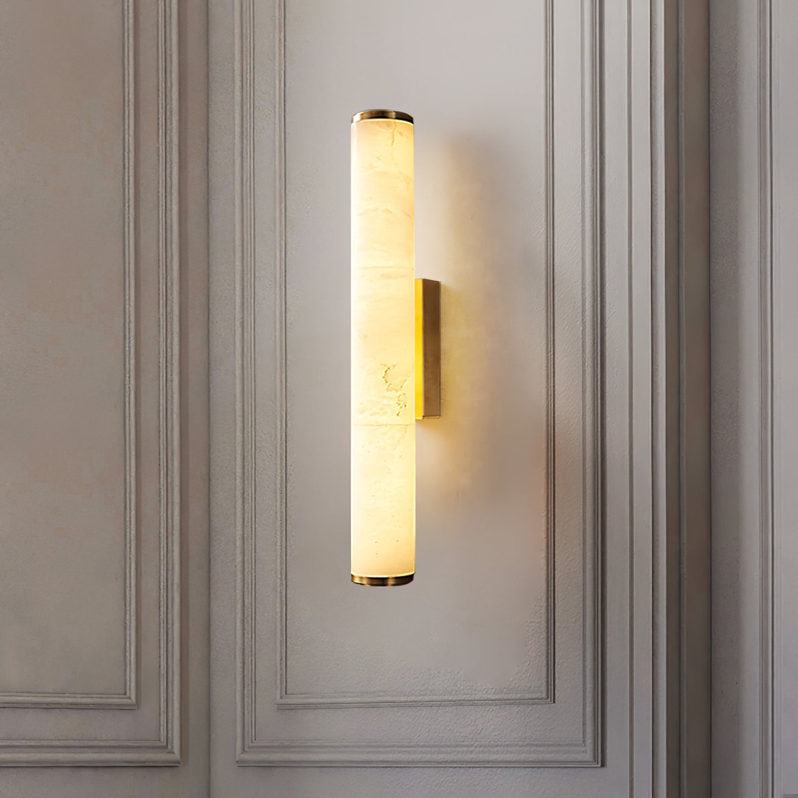 Modern Marble Wall Sconce with Warm LED Glow