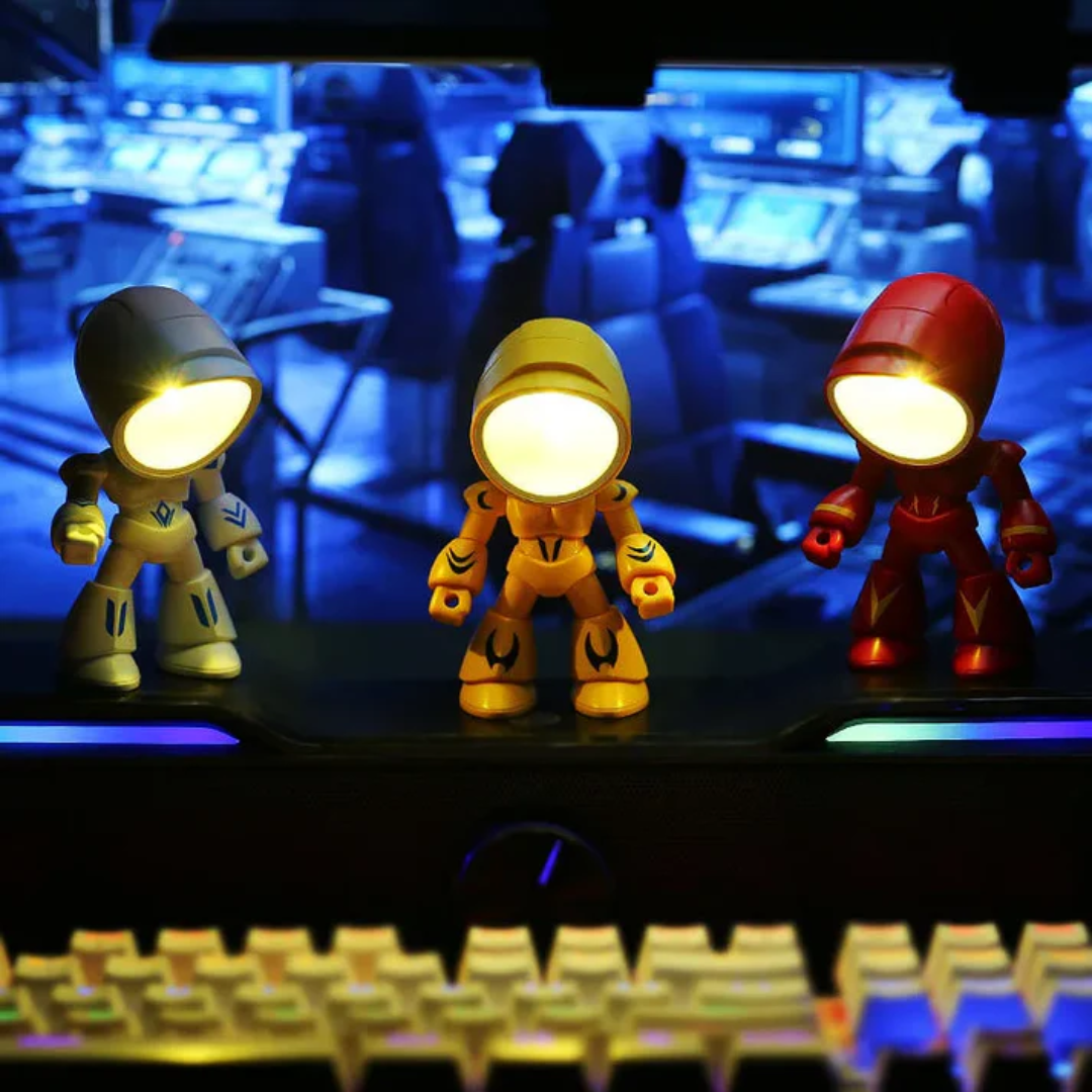 Plastic Robot LED Table Lamp with Hooded Head