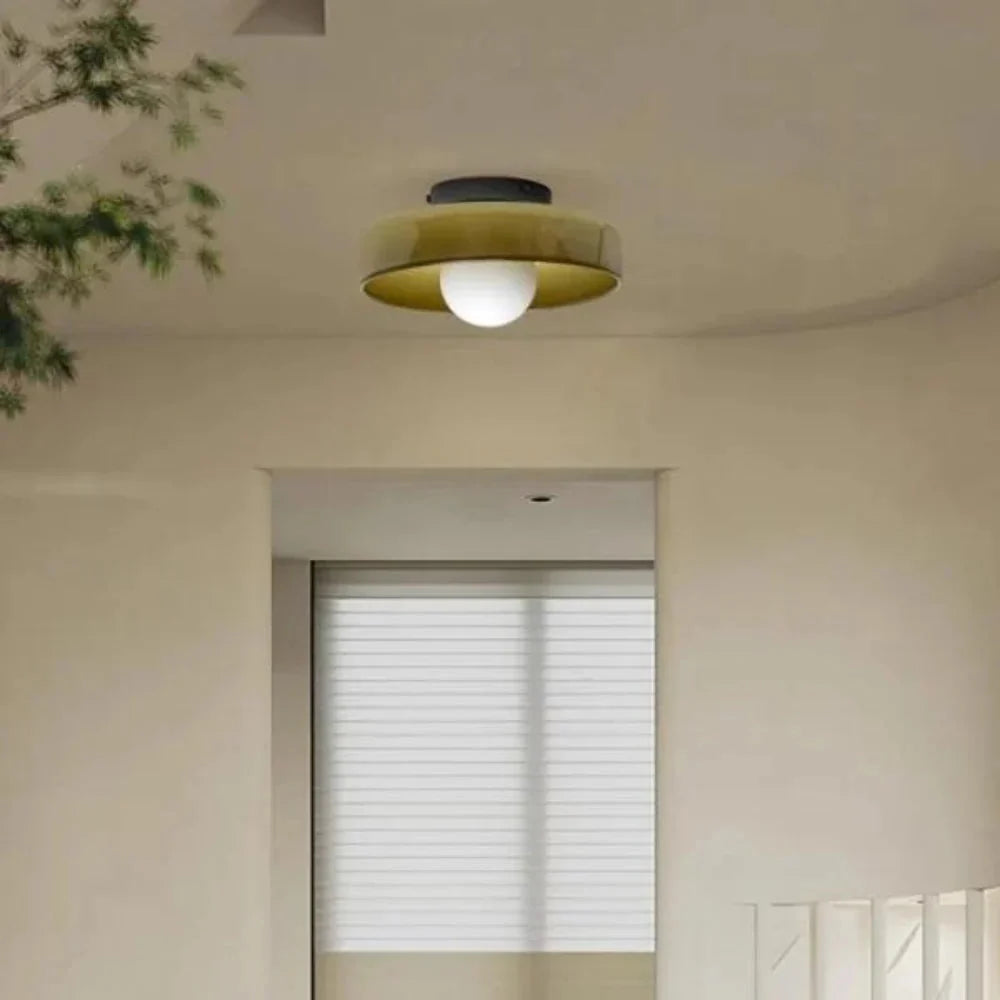 Nordic Glass Disc Wall Light with LED Glow