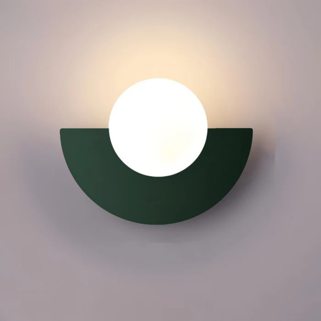 Modern Glass Globe Sconce with Half Moon Base