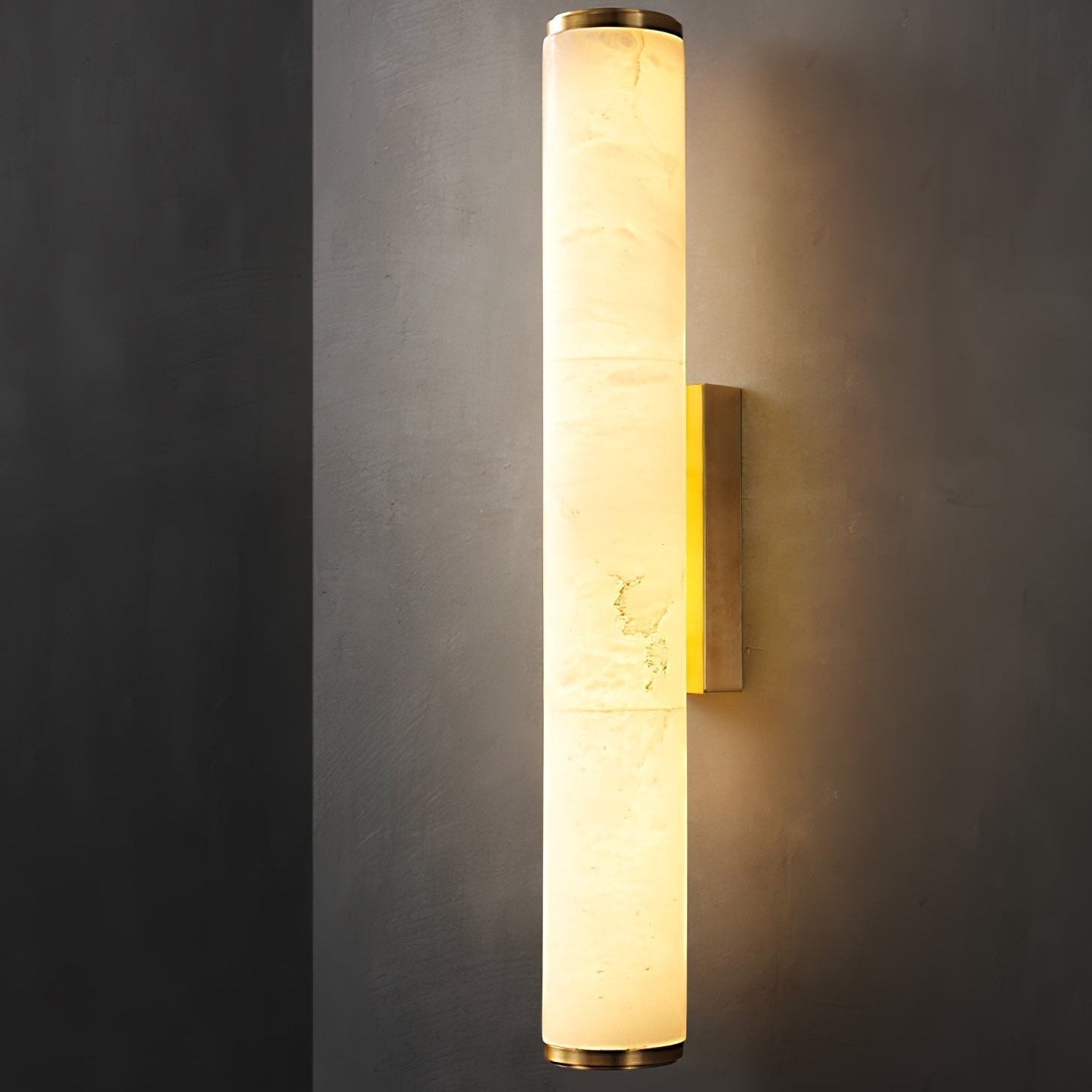 Modern Marble Wall Sconce with Warm LED Glow