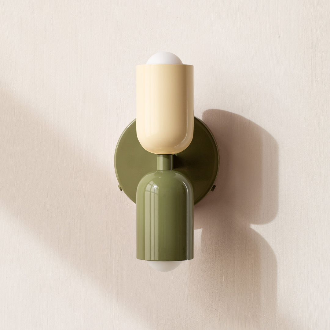 Modern Iron Wall Sconce with Dual Cylinders