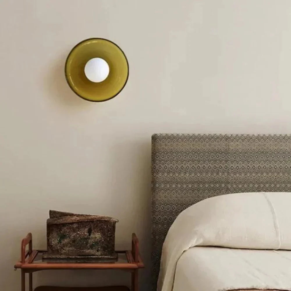Modern Glass Disc Light with Dual Mounting