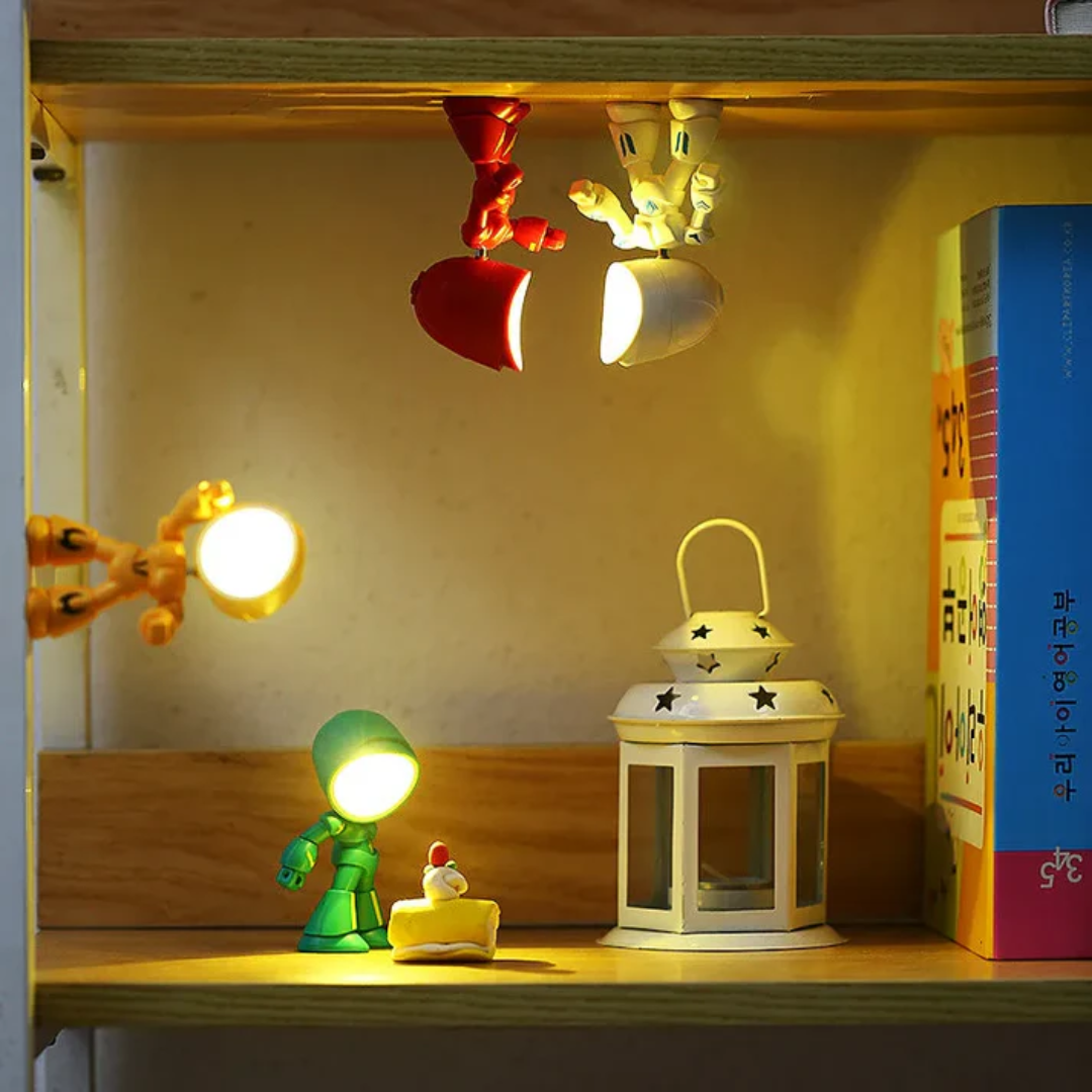 Plastic Robot LED Table Lamp with Hooded Head