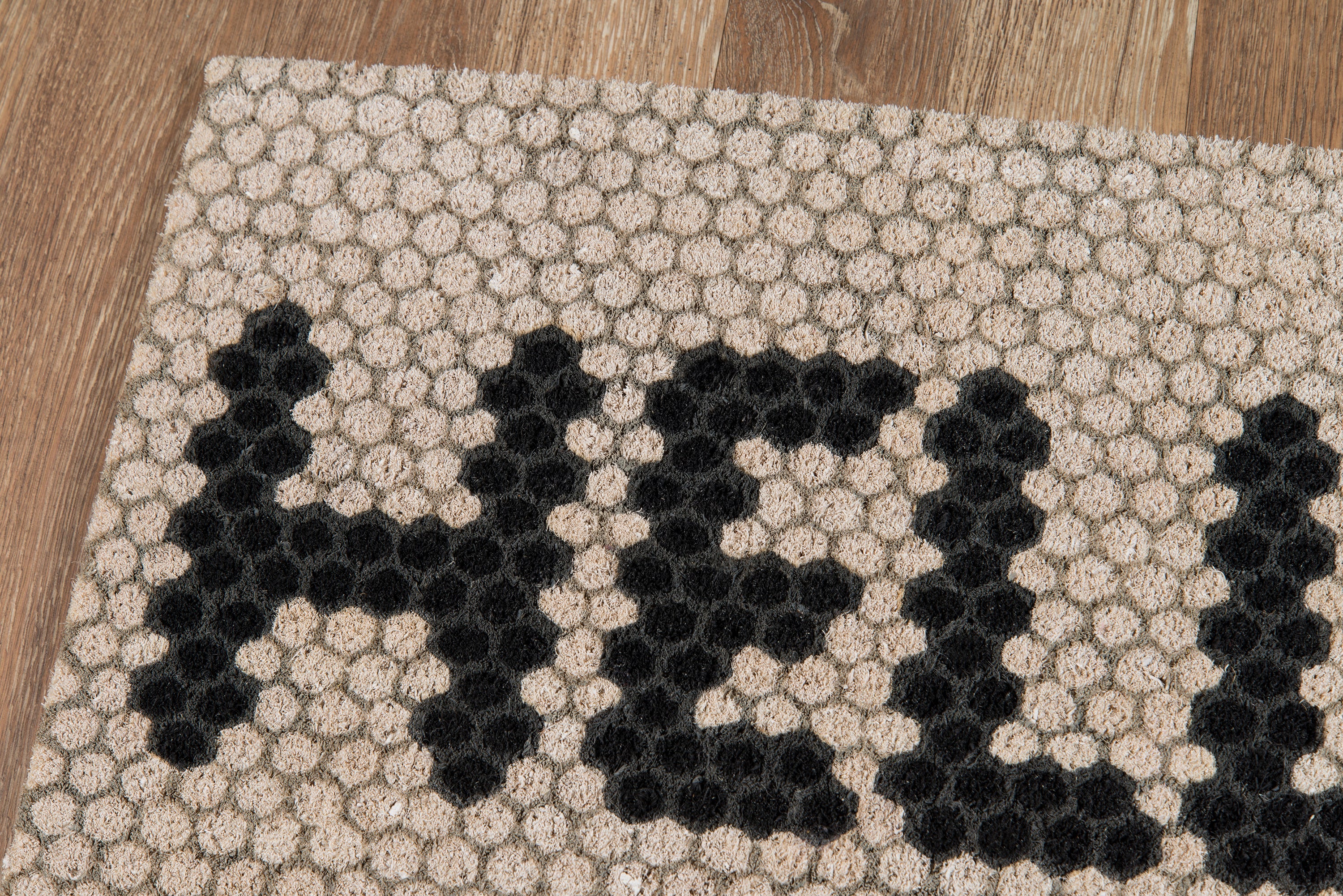 Natural Coir Doormat with Bold Hello Design