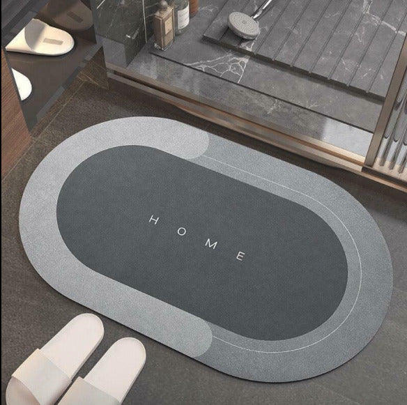 Absorbent Bath Mat with Oval Design