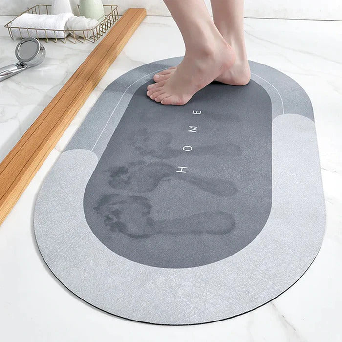Absorbent Bath Mat with Oval Design
